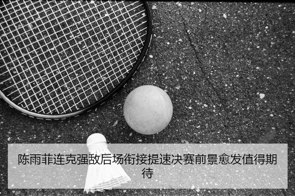 陈雨菲连克强敌后场衔接提速决赛前景愈发值得期待